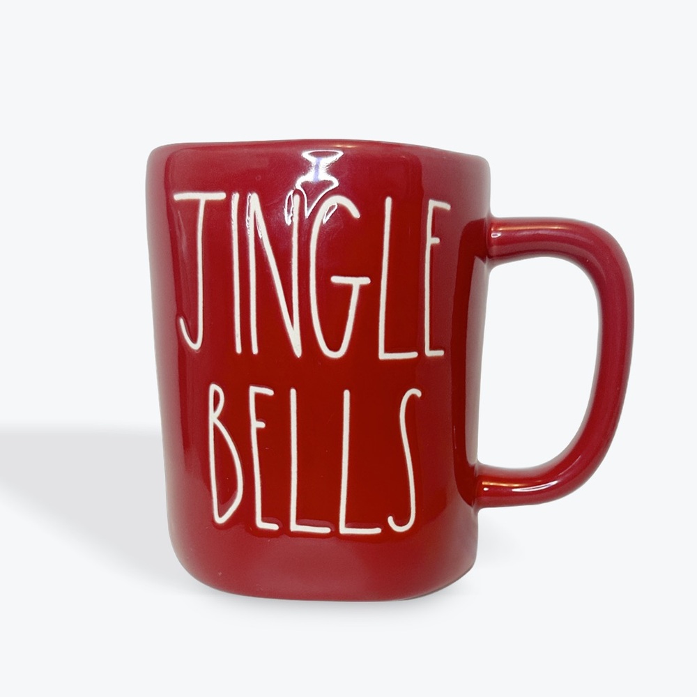 Rae Dunn JINGLE BELLS red ceramic holiday mug